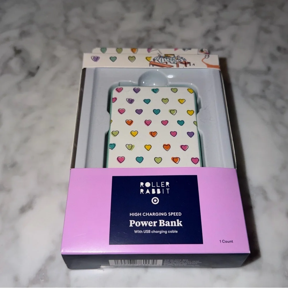 Roller Rabbit x Target Disco Hearts Wave 5000mAh Power Bank